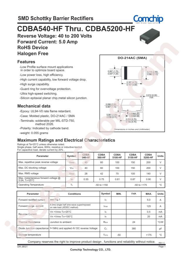 Comchip CDBA560-HF