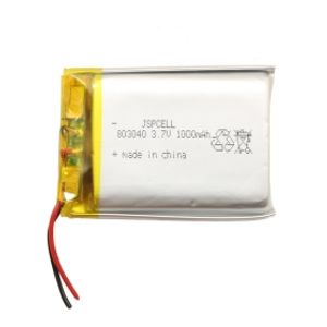 باتری لیتیوم پلیمر 3.7v ظرفیت 1000mAh کد 803040