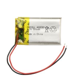 باتری لیتیوم پلیمر 3.7v ظرفیت 300mAh کد 402030