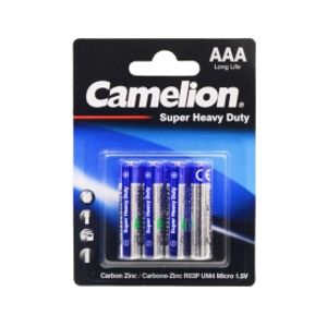 باتری نیم قلمی چهارتایی مارک CAMELION پک Super Heavy Duty