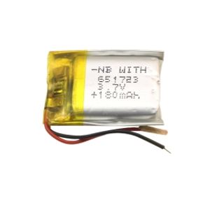 باتری لیتیوم پلیمر 3.7v ظرفیت 180mAh مارک NB کد 651723