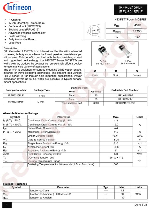 IRFR6215TRPBF