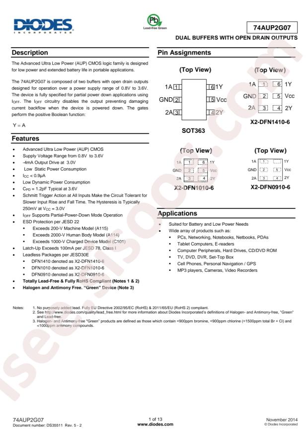 74AUP2G07DW-7