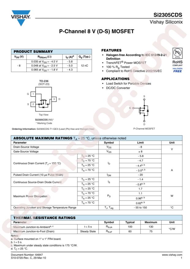 SI2305CDS-T1-GE3