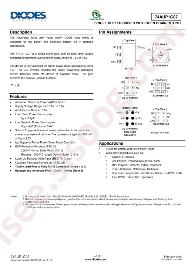74AUP1G07FX4-7