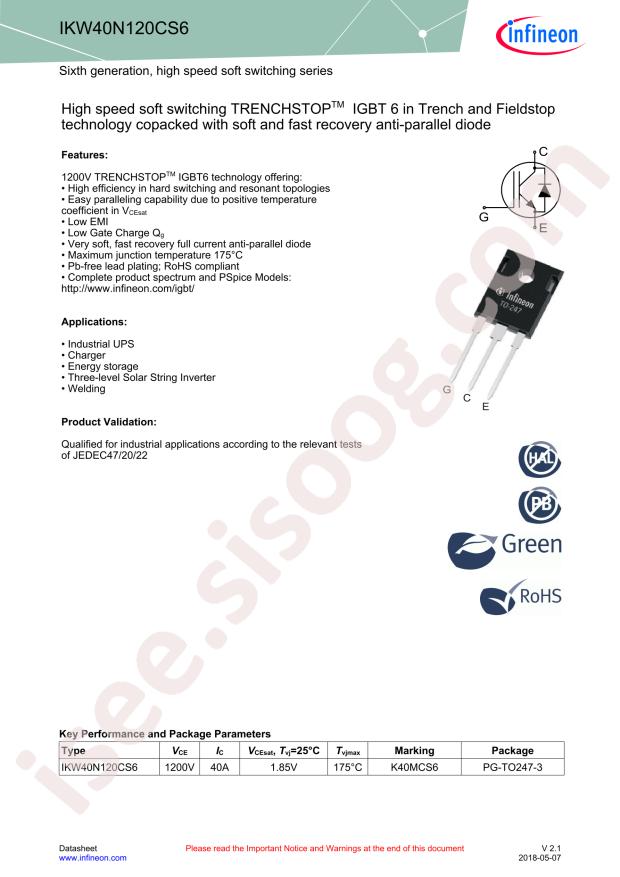 IKW40N120CS6XKSA1