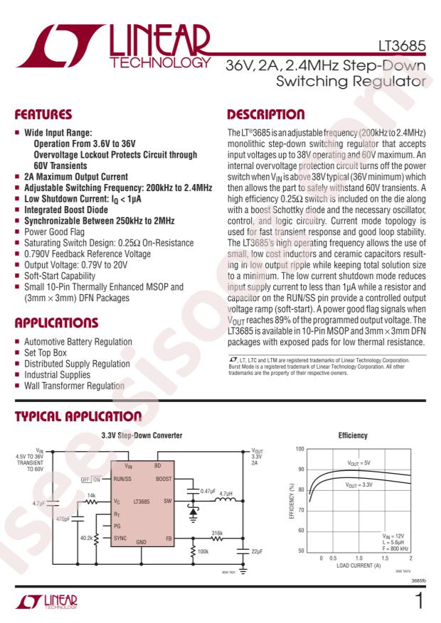 LT3685IMSE#TRPBF