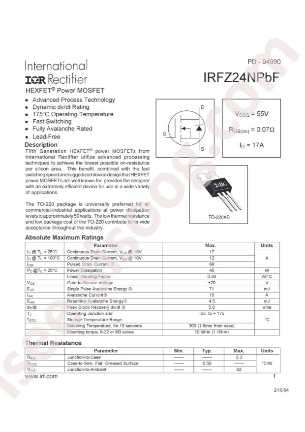 IRFZ24NPBF