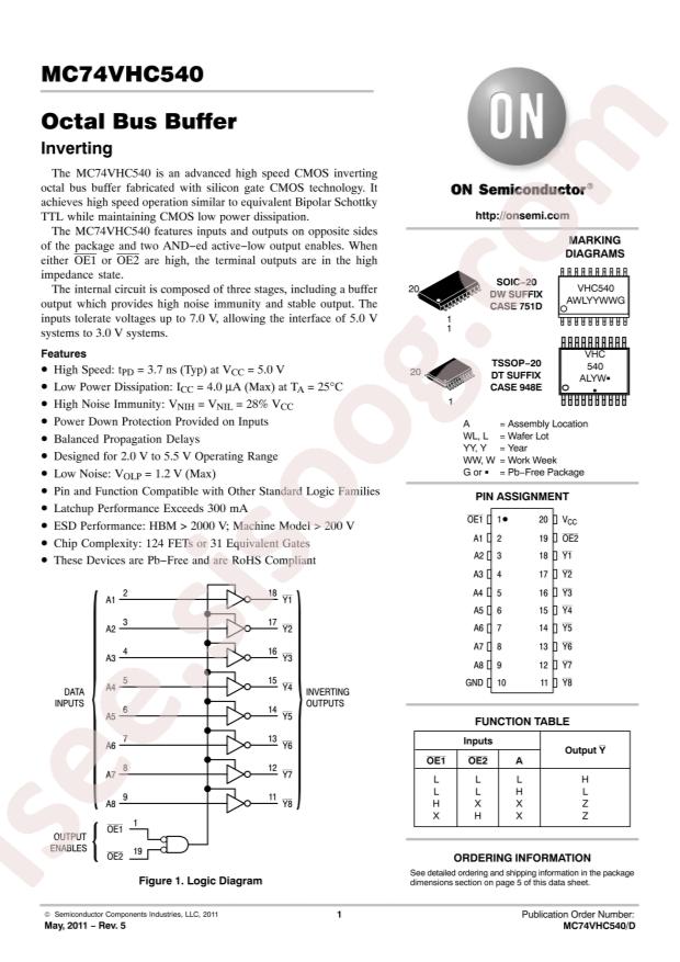 MC74VHC540DTR2G