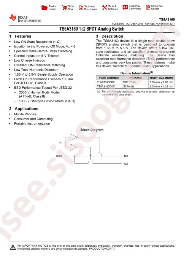 TS5A3160DCKR
