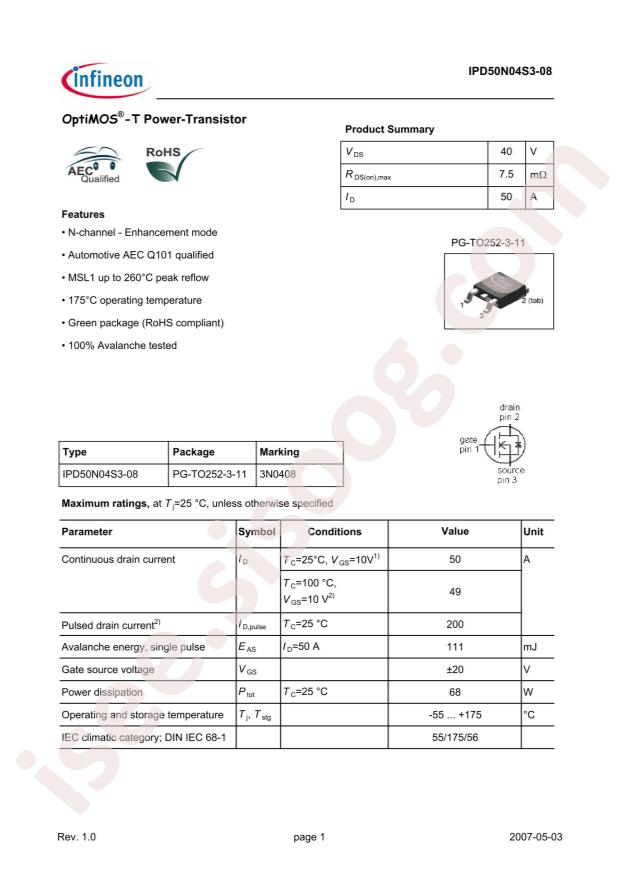 IPD50N04S3-08
