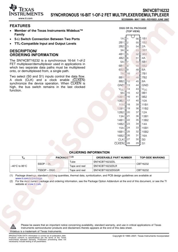 SN74CBT16232DGGR