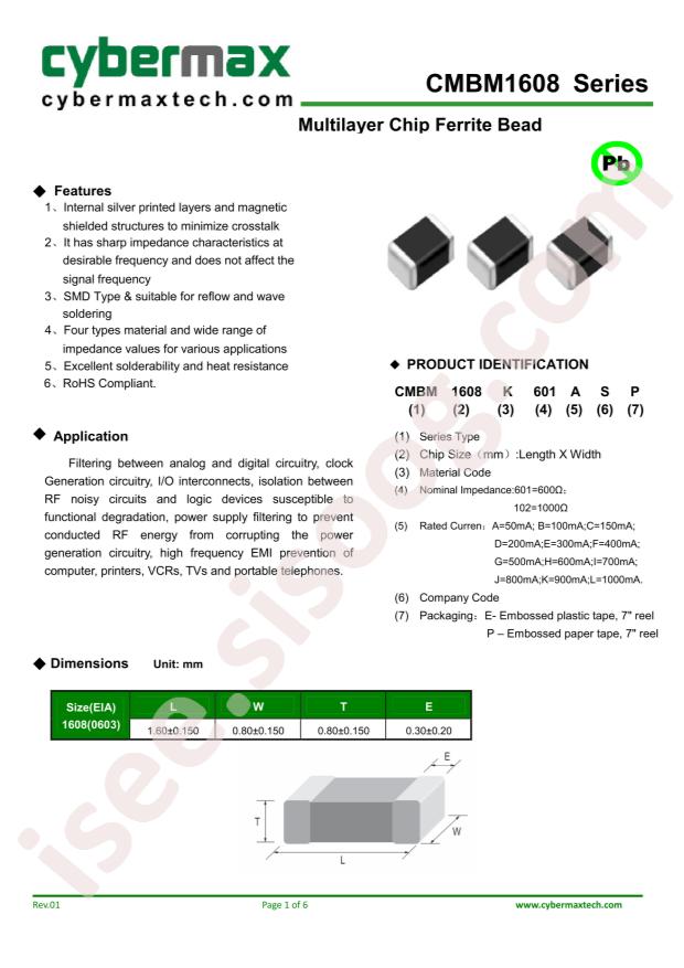 CMBM1608G601GSP