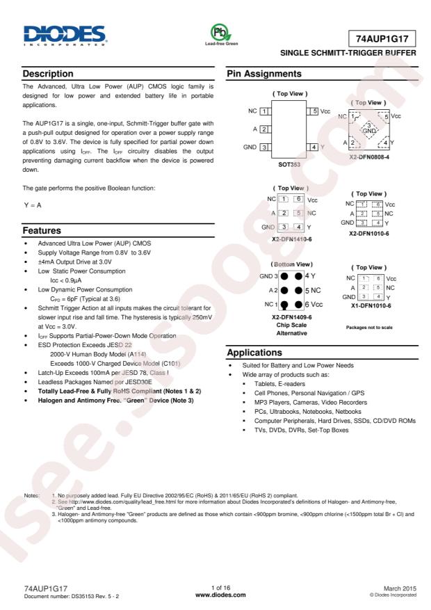 74AUP1G17FZ4-7