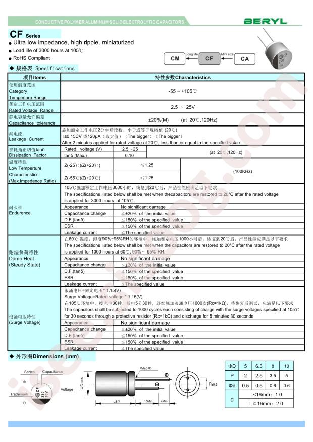 CF016M101LO6.3*8L-1A4T