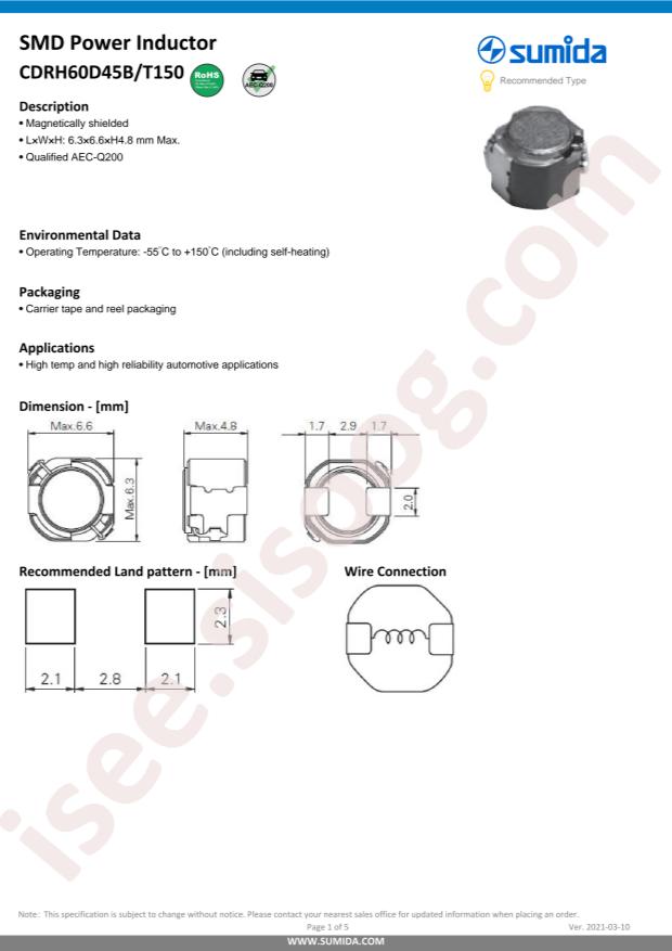 CDRH60D45BT150NP-100MC