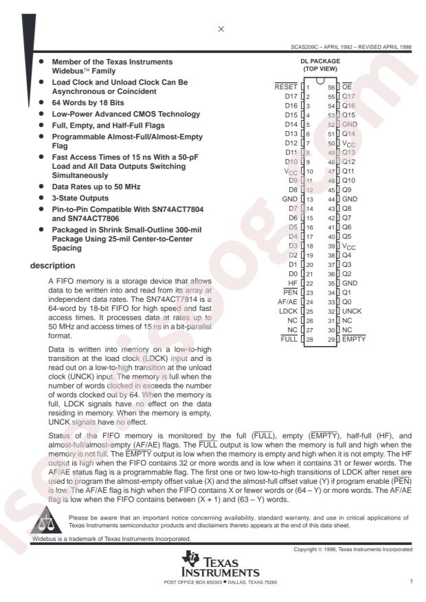 SN74ACT7814-40DL