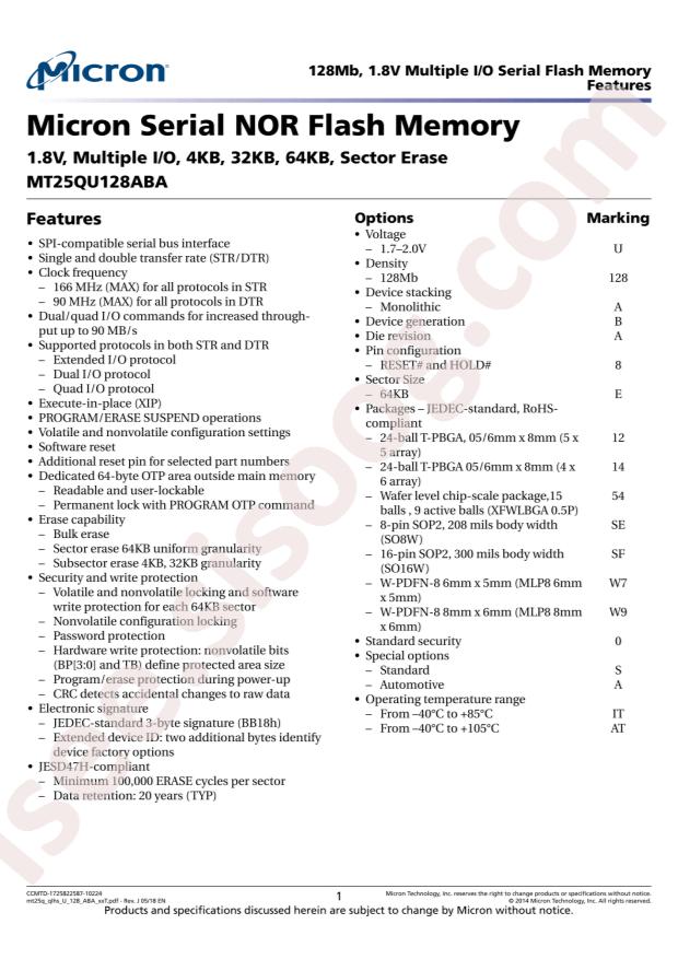MT25QU128ABA1ESE-0SIT