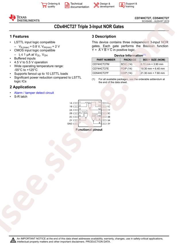 CD74HCT27E