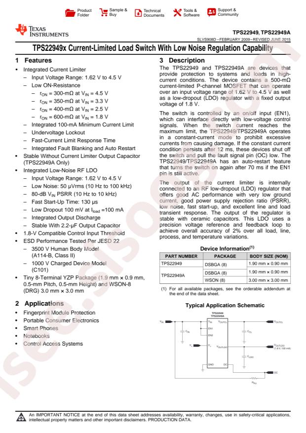 TPS22949AYZPR