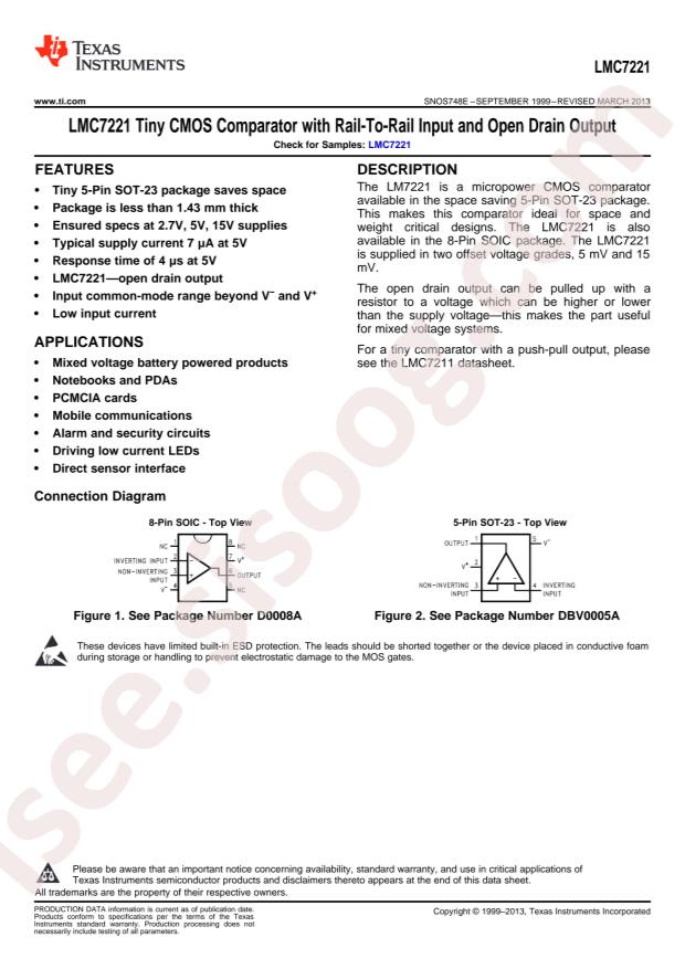 LMC7221AIM5X/NOPB