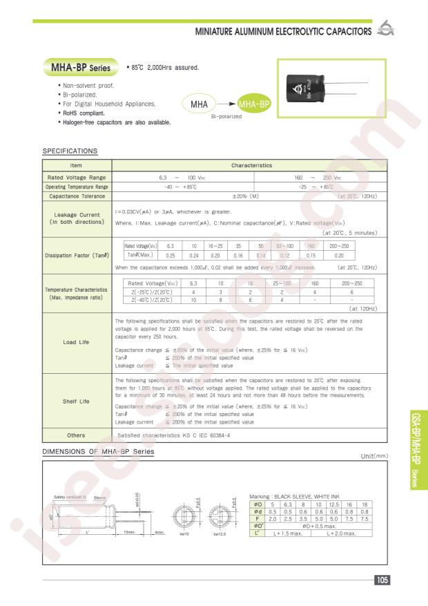 MHA-BP63V22M6.3*11 LO