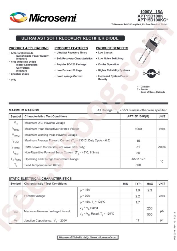 MICROCHIP APT15D100KG