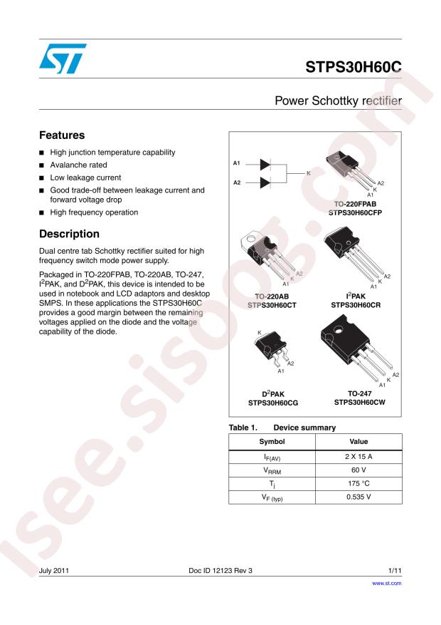 STPS30H60CT