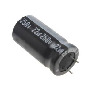 خازن الکترولیتی ایستاده 22µF ولتاژ 250V سایز 17x10mm