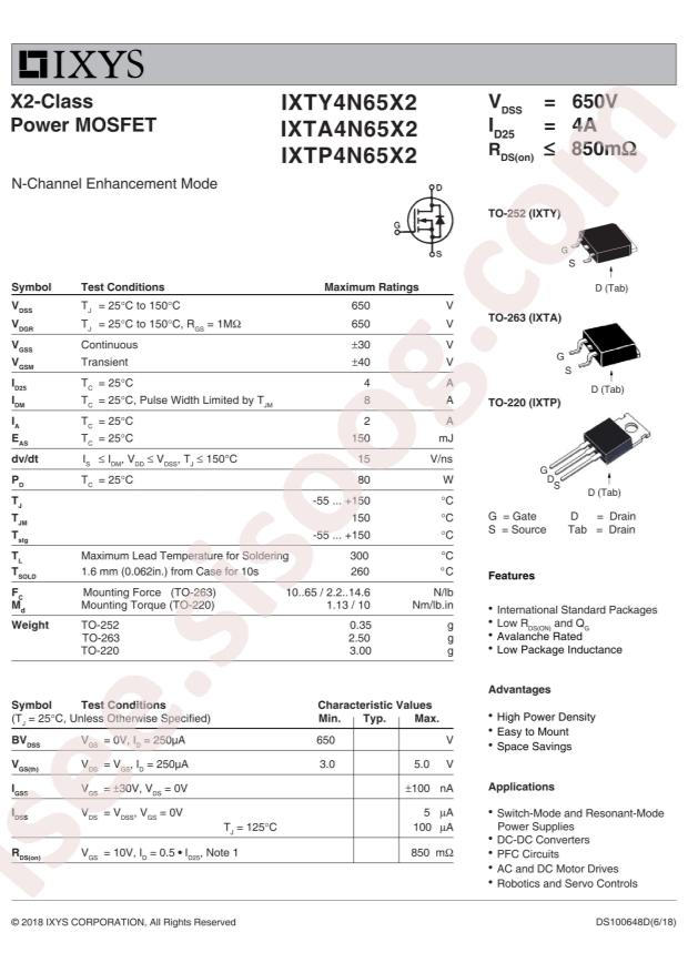 IXTY4N65X2