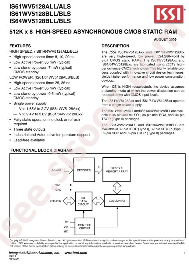 IS61WV5128BLL-10TL