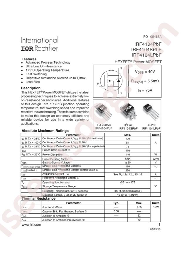 IRF4104PBF