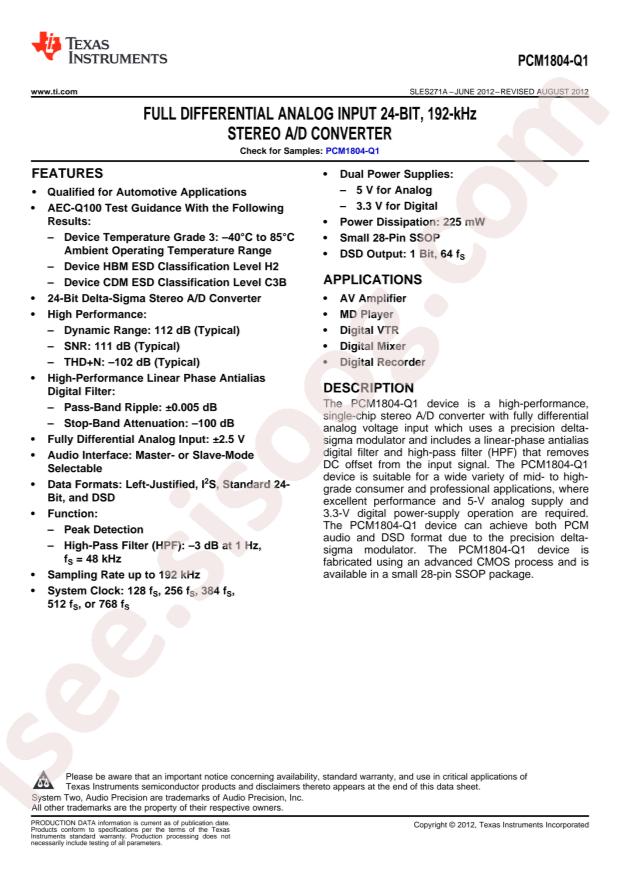 PCM1804S1IDBRQ1