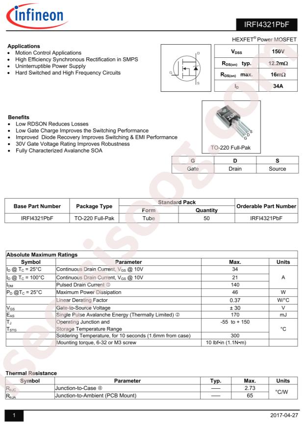 IRFI4321PBF