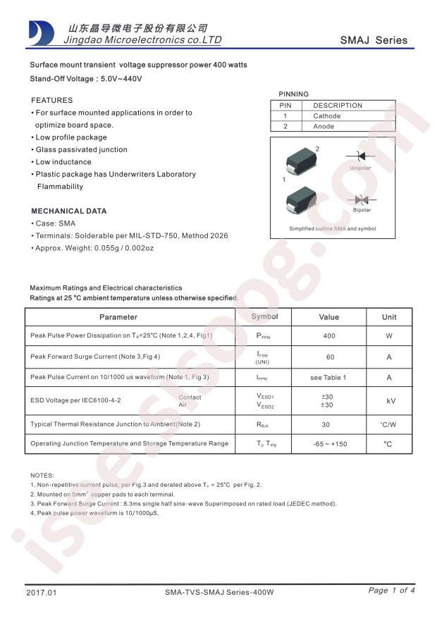 Jingdao Microelectronics SMAJ70A