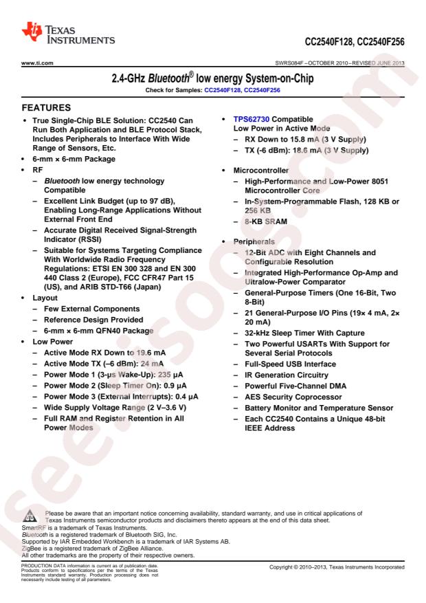 CC2540F256RHAT