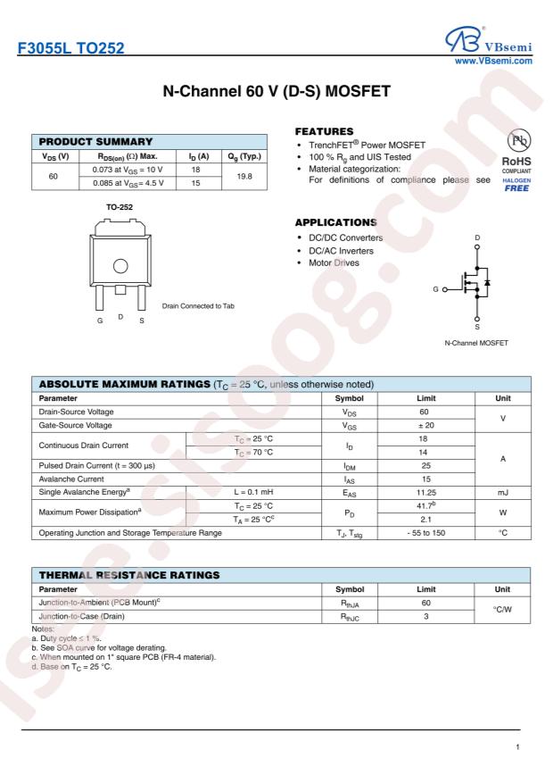 F3055L TO252-VB