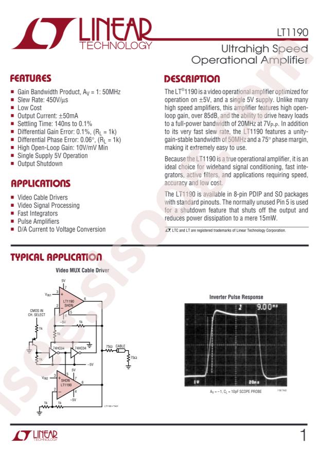 LT1190CS8#PBF