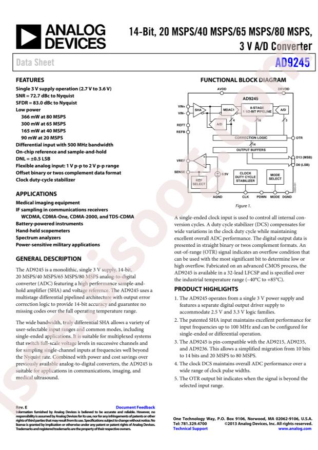 AD9245BCPZ-65