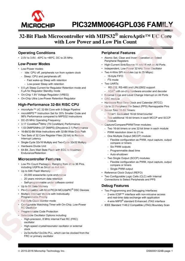 PIC32MM0032GPL036-I/M2