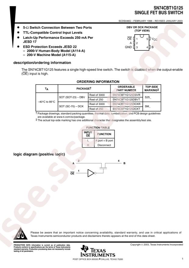 SN74CBT1G125DBVR
