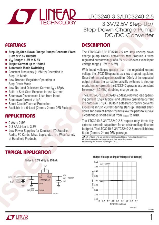 LTC3240EDC-2.5#TRPBF