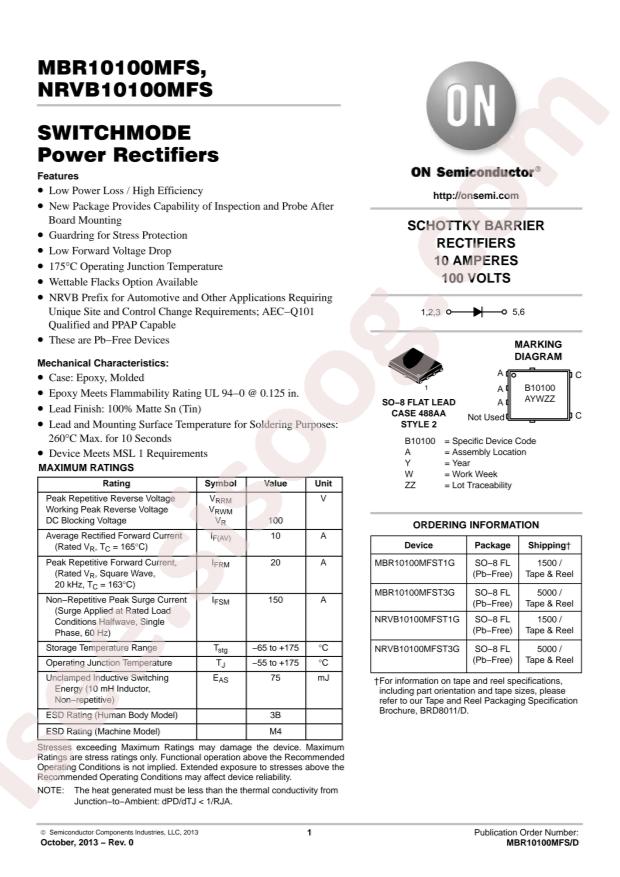 MBR10100MFST3G