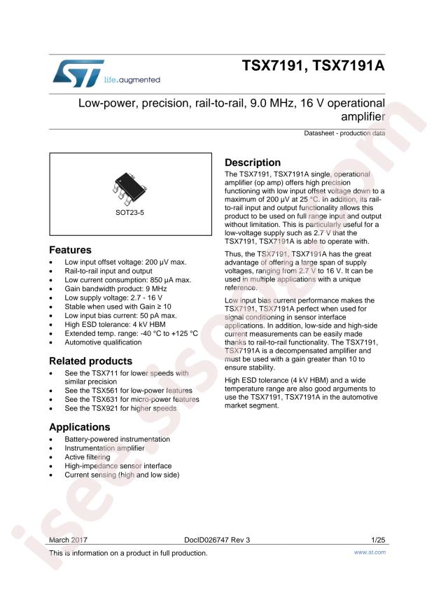 ST TSX7191IYLT