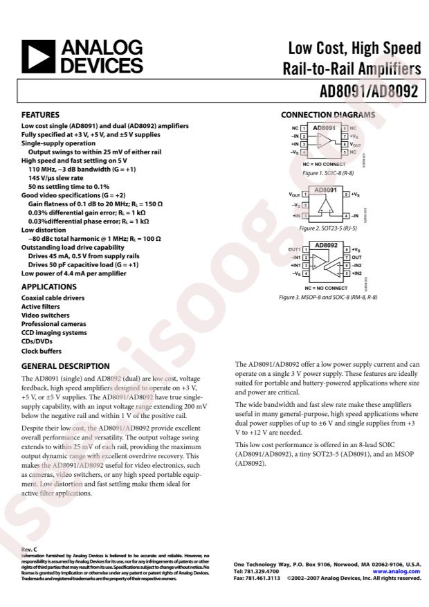 AD8092ARZ-REEL7