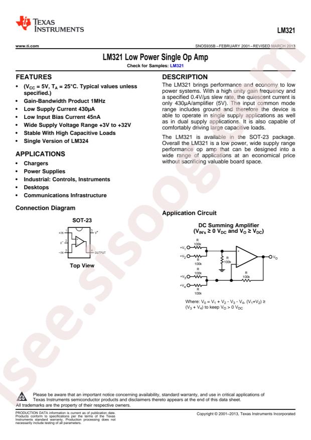 LM321MFX/NOPB