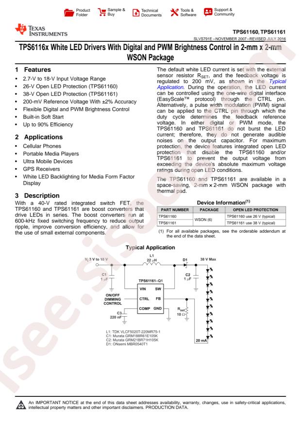 TPS61160DRVT
