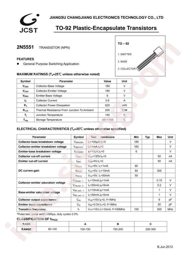 JSCJ 2N5551-TA(RANGE:200-300)