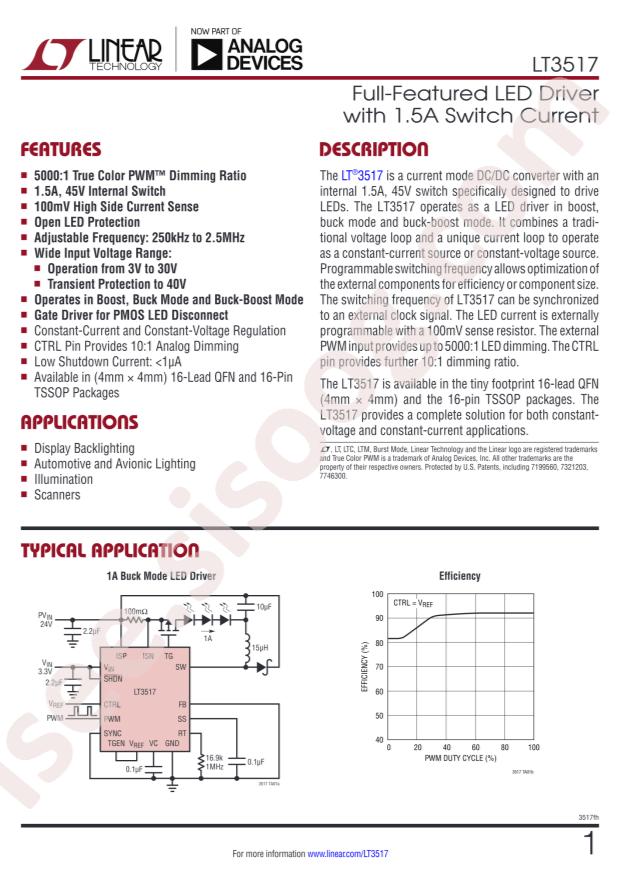 LT3517EFE#PBF