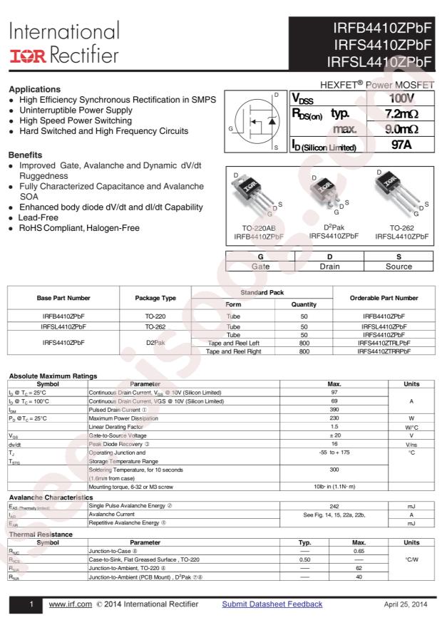 IRFB4410ZPBF